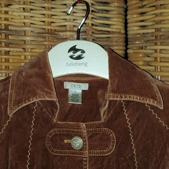 Cache Velour Brown Short Jacket M - Picture 2 of 14